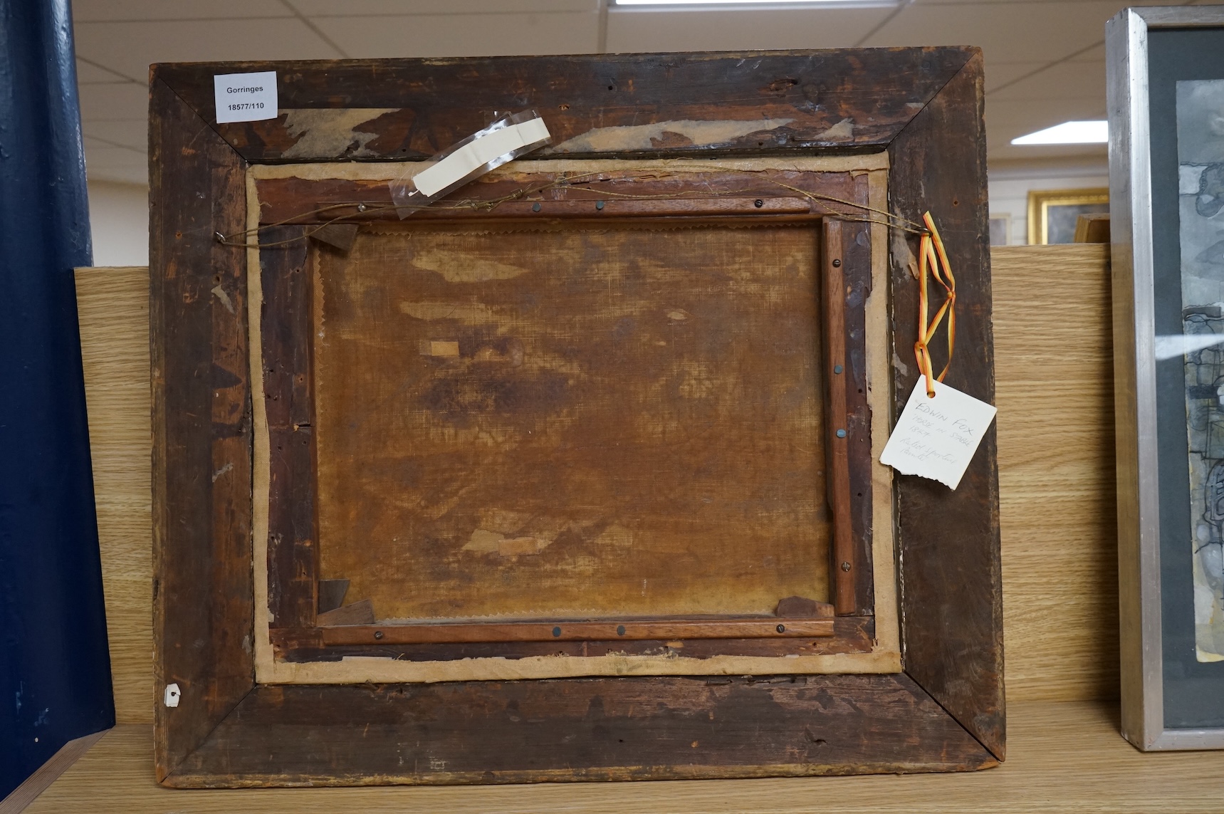 Edwin May Fox (act. 1830-1870), Study of a chestnut hunter in a stable, unsigned, oil on canvas, 32 x 40cm, gilt frame